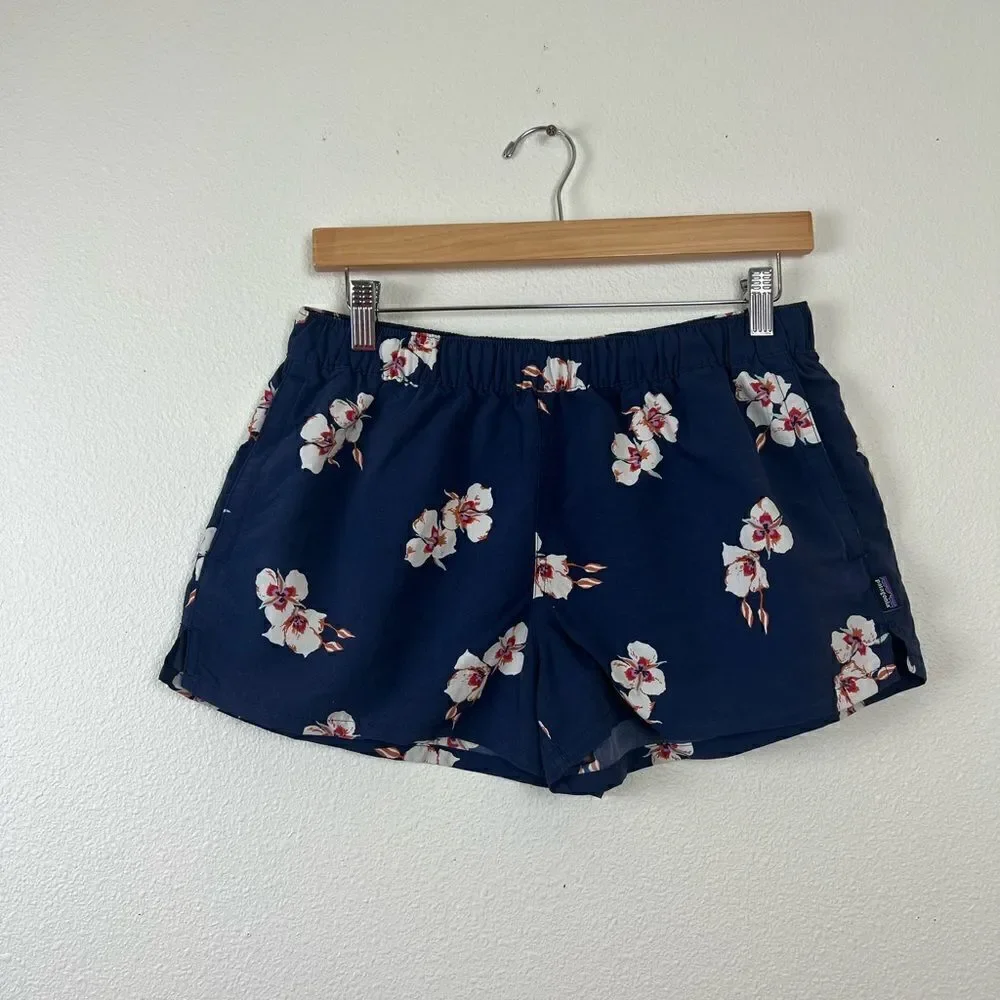 Patagonia Barley Baggies Floral Shorts Blue Size M